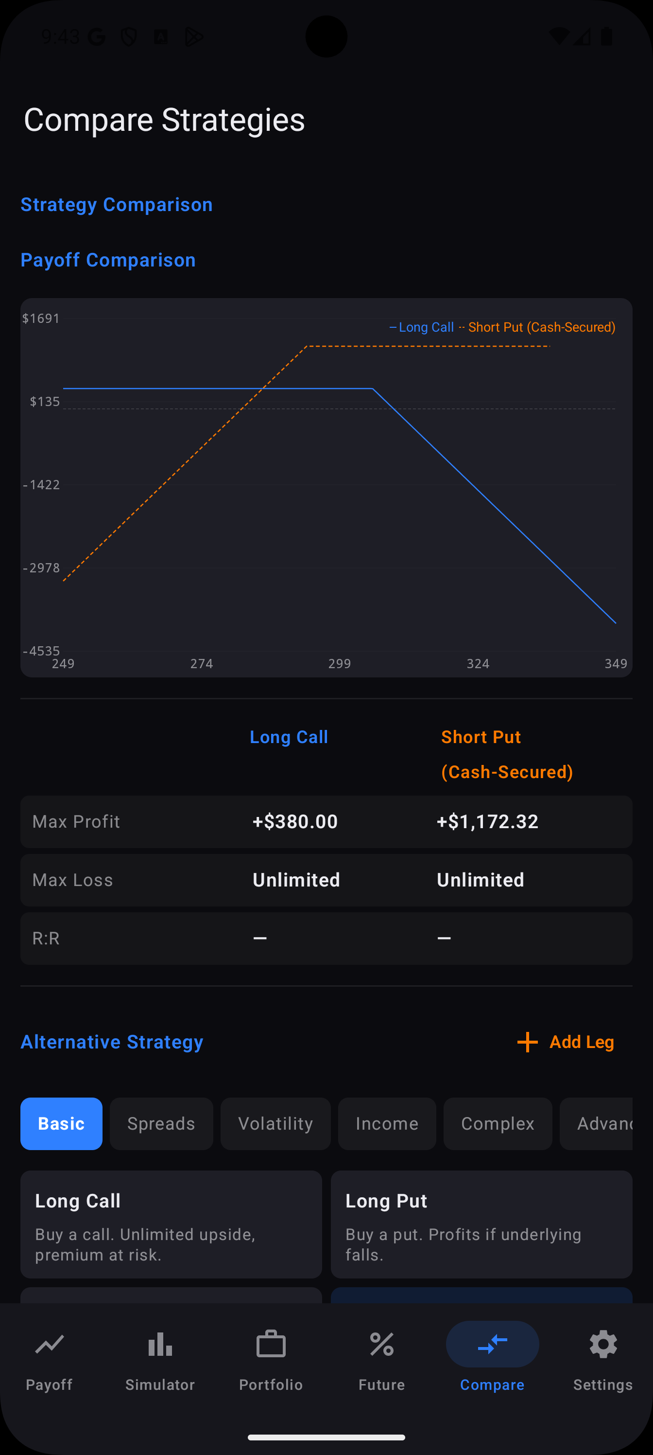 OptionsDesk Android — Compare